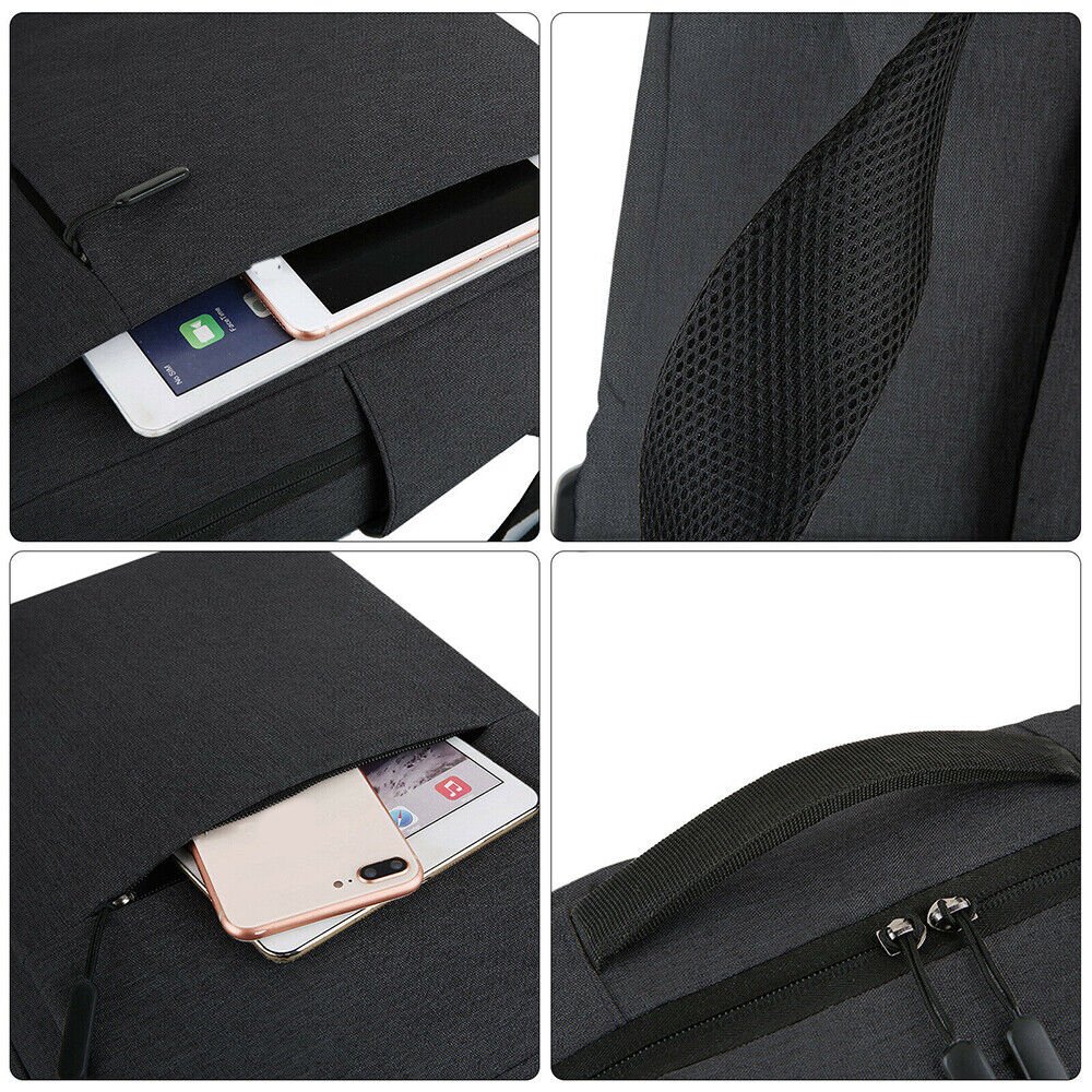 Simple backpack USB charging men's computer bag Large capacity casual business laptop backpack