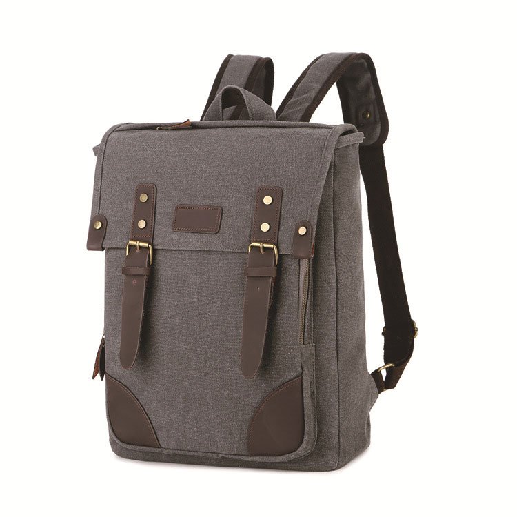 High Quality Vintage Canvas Leather Backpack Outdoor School Laptop Backpack Hiking Travel Rucksack