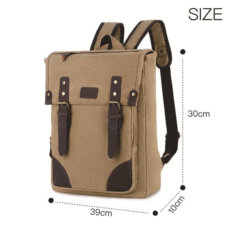 High Quality Vintage Canvas Leather Backpack Outdoor School Laptop Backpack Hiking Travel Rucksack