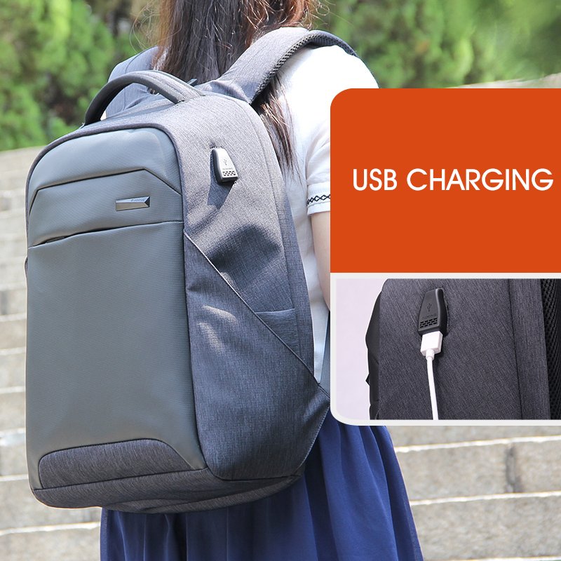 Aoking custom logo travel laptop backpack water resistant anti-theft bag usb charging bag unisex laptop backpack with Usb