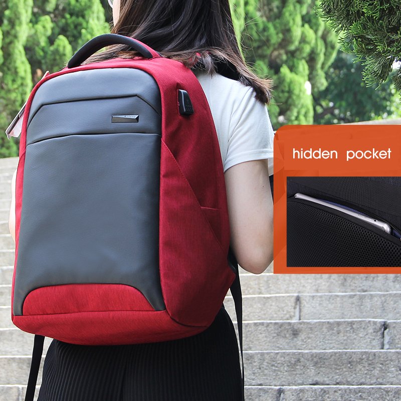 Aoking custom logo travel laptop backpack water resistant anti-theft bag usb charging bag unisex laptop backpack with Usb
