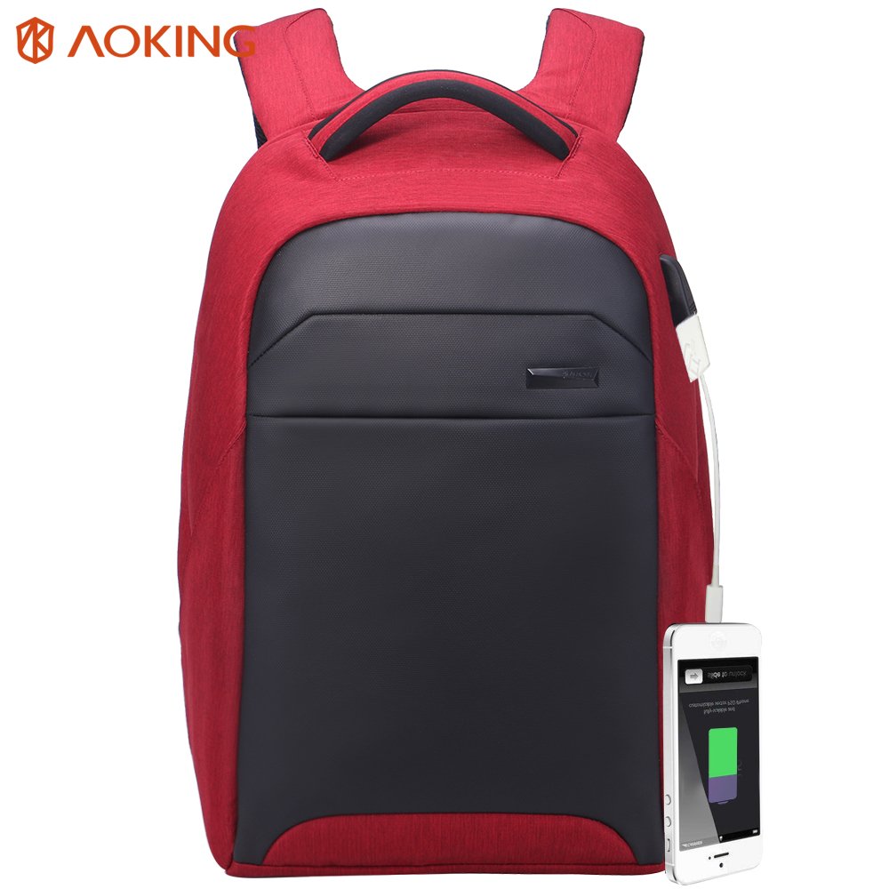 Aoking custom logo travel laptop backpack water resistant anti-theft bag usb charging bag unisex laptop backpack with Usb