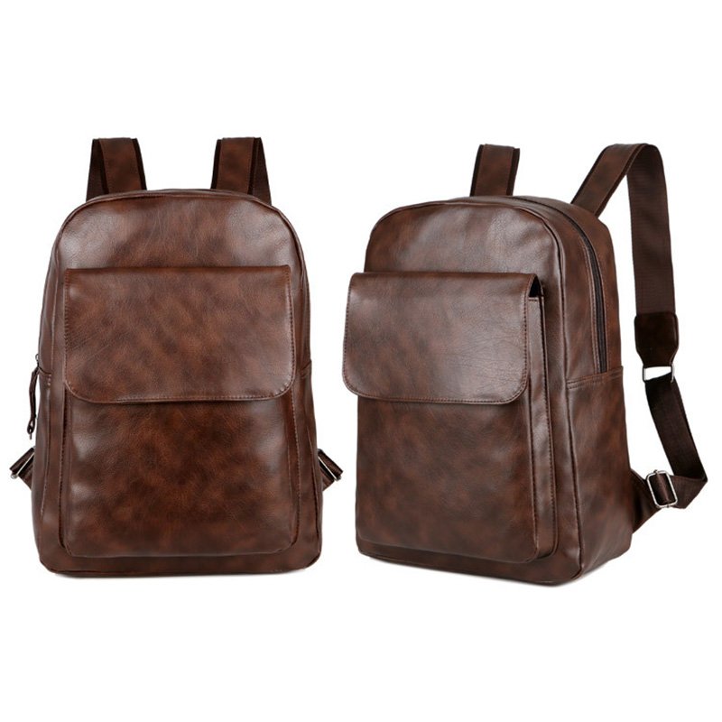 High Quality Waterproof Wear-resisting Anti Theft Outdoor Travel 16" Men Business Leather Laptop Notebook Computer Bag Backpack