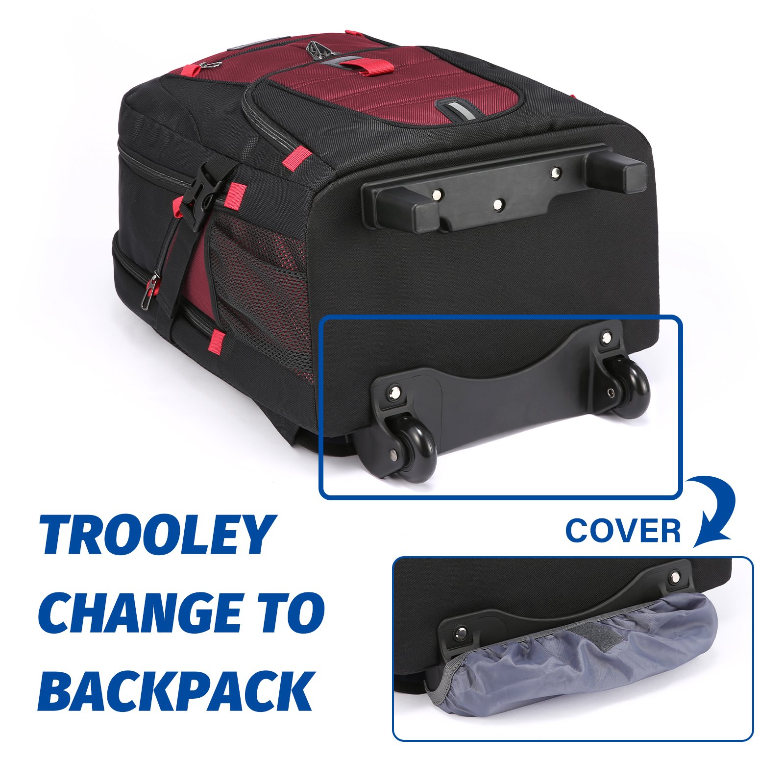 LOVEVOOK New Design wholesale 17in Rolling Backpack for men Carry on luggage suitcase Business wheeled Travel Laptop Backpack