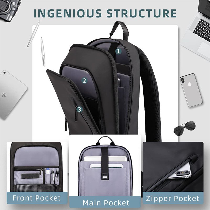 laptop backpacks business travel backpack with USB Charging port, Durable Lightweight Water resistant Backpack