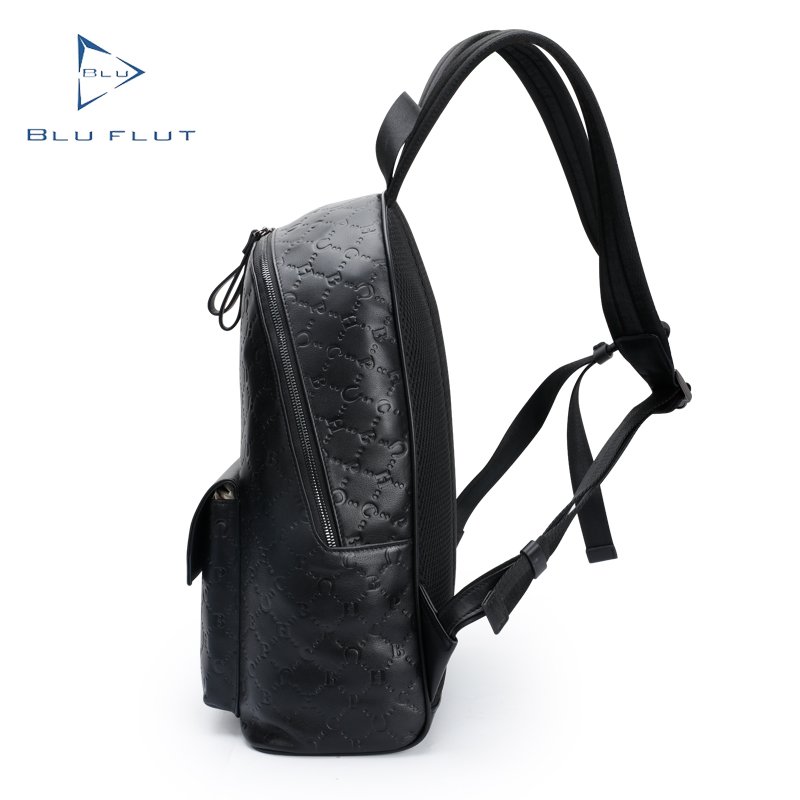 Blu Flut new fashion full grain leather laptop backpack customized embossed logo wholesale designer travel backpack