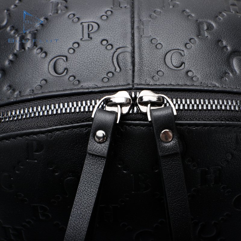 Blu Flut new fashion full grain leather laptop backpack customized embossed logo wholesale designer travel backpack