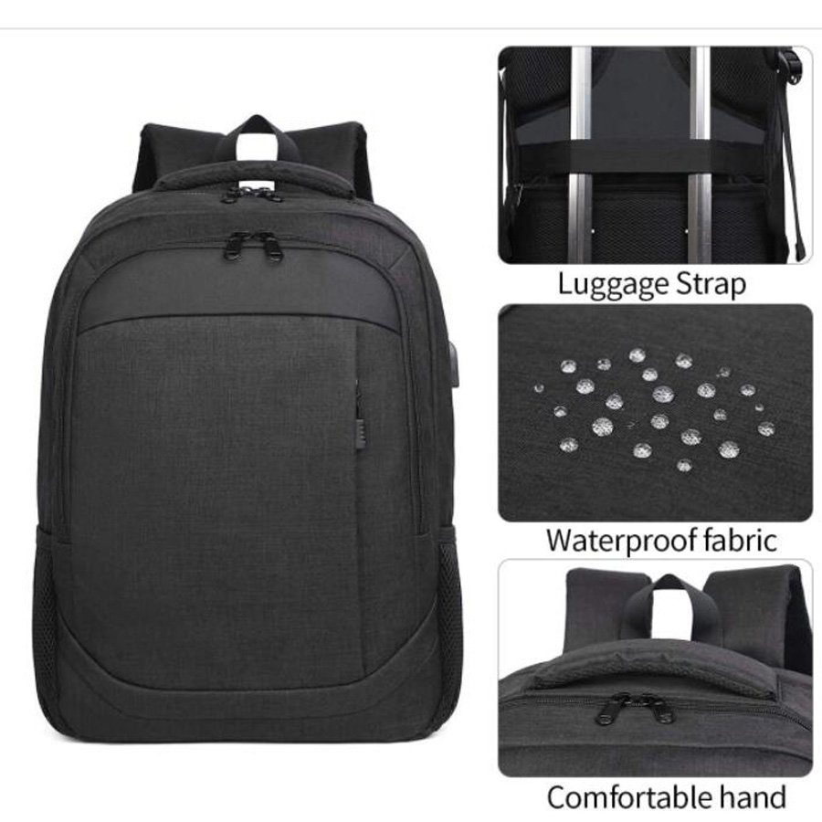 New Business Durable Laptop Backpack with USB Charging Port for Men Women