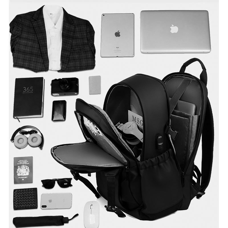 Custom Logo Large Durable Waterproof Business Laptop Backpack Notebook Bag with Usb Charger Port Laptop Backpack