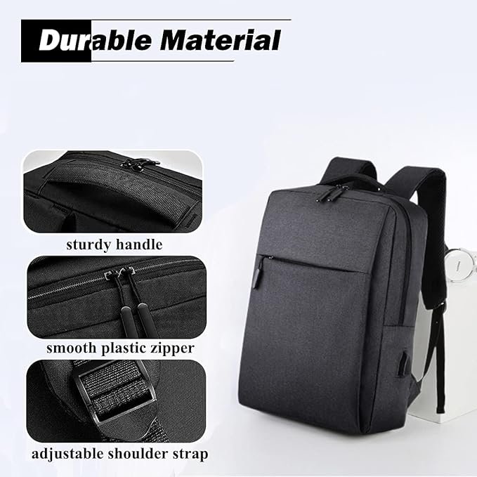 BSCI custom black nylon laptop backpacks custom logo USB laptop bag other backpack for laptop usb charging backpack waterproof