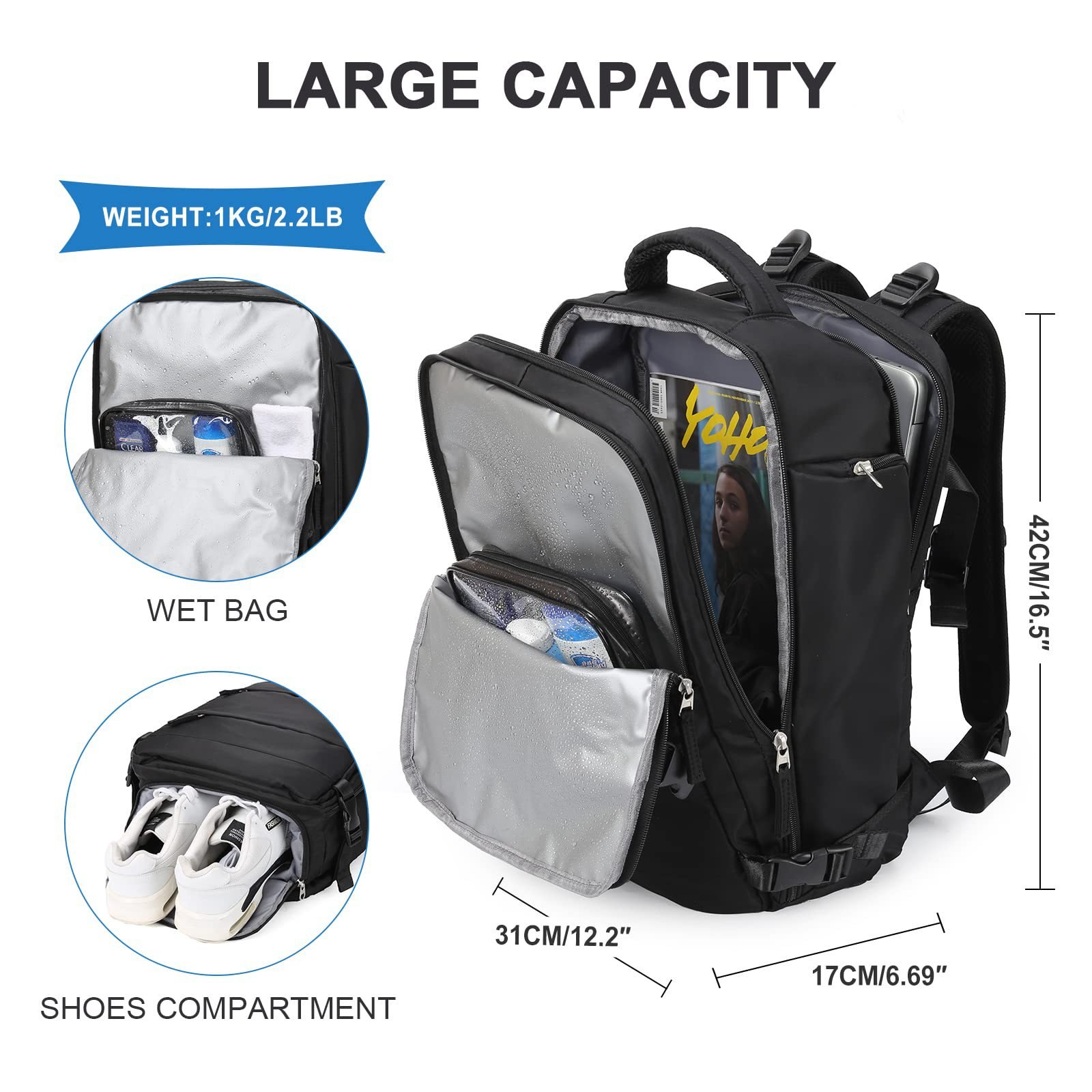 Hot sale multifunctional leisure travel backpack waterproof outdoor tourism bag large capacity backpack with USB port