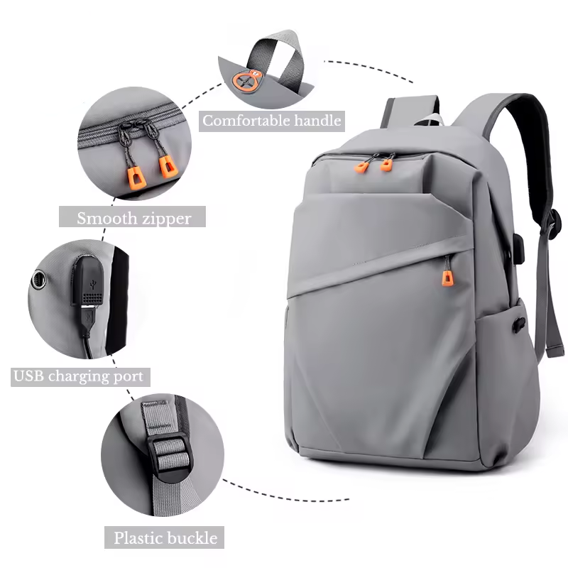Wholesale Custom Logo New School Laptop Backpack With USB Port College Student Shoulder Bag Large Capacity Waterproof Book Bag
