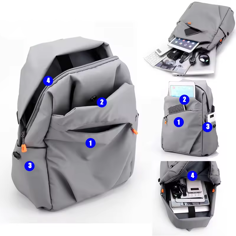 Wholesale Custom Logo New School Laptop Backpack With USB Port College Student Shoulder Bag Large Capacity Waterproof Book Bag