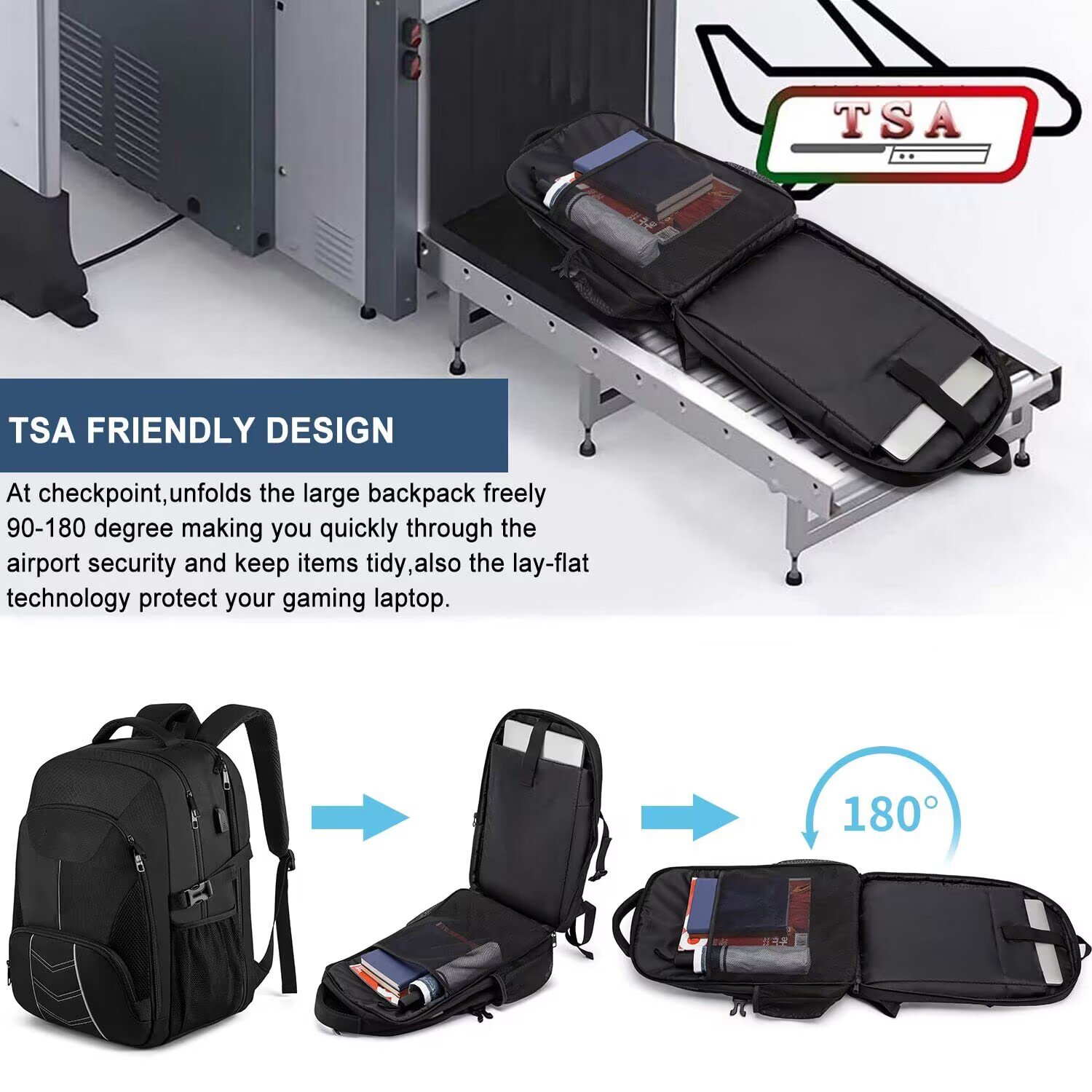 Large Capacity Anti Theft Backpack Fashion Smart USB Charging Storage Lightweight Waterproof Business Laptop Backpack