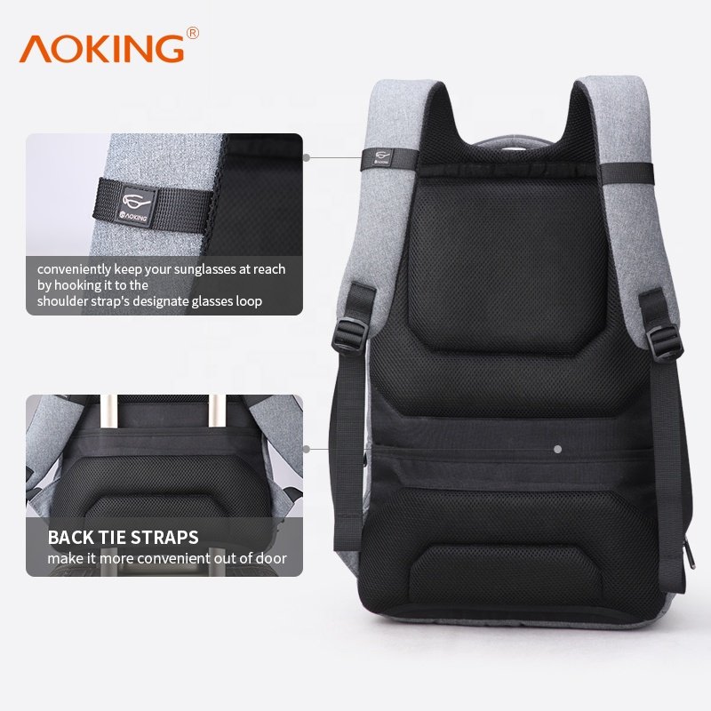 2023 Aoking laptop backpack tech anti theft usb fingerprint lock business quality security theft proof city smart backpack bag