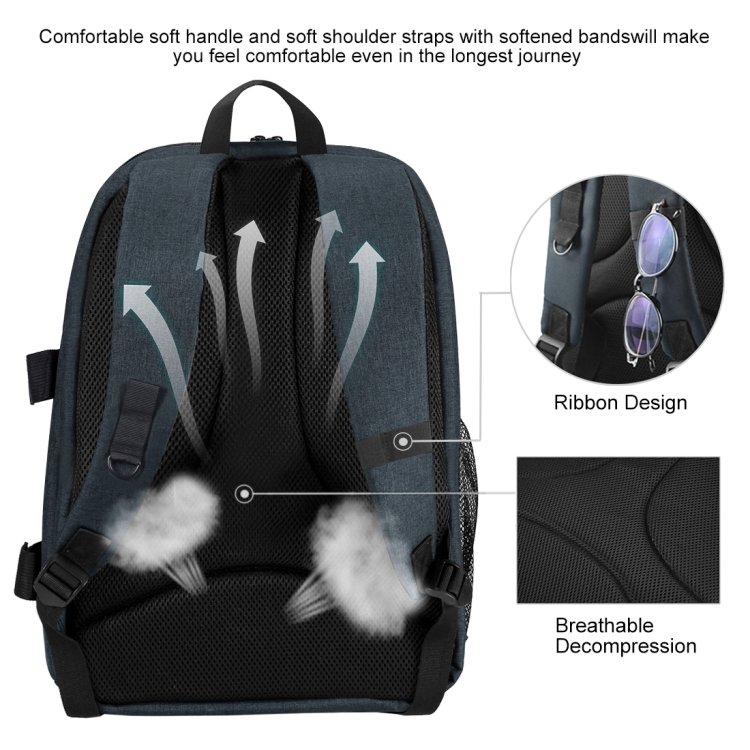 Camera Accessories PULUZ Camera Bag Backpack for Camera Laptop Backpack with Rain Cover