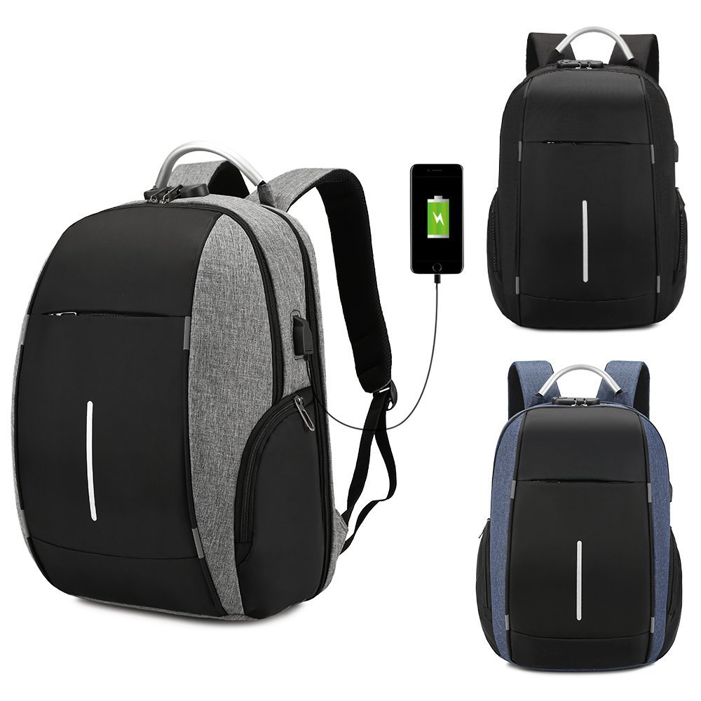 Customized Designer Men's Business Backpack Outdoor Laptop Travel Bag with USB Charging Anti-Theft School Bag with Lock