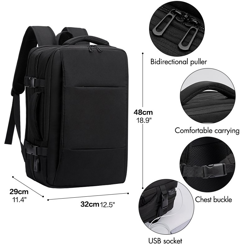 high-capacity multi-function travel waterproof Mens Business Laptop Backpack Bag With USB Charging Port Backpack