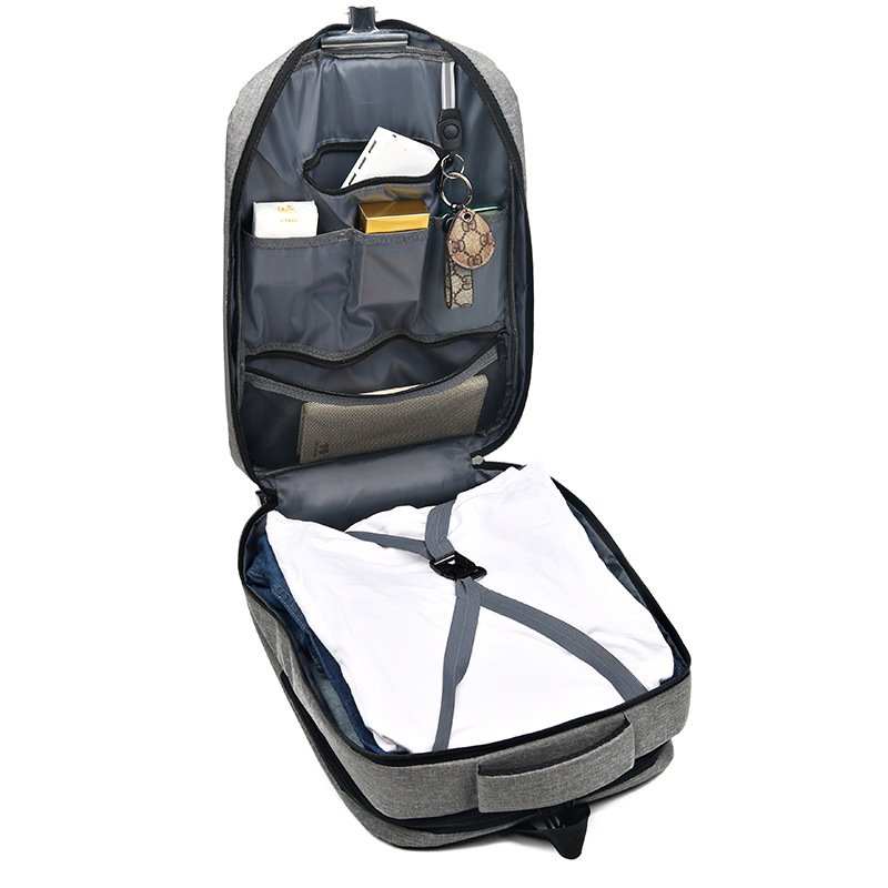 Anti-theft USB charging men briefcase backpack for men fasten luggage straps tighten slim laptop bag business laptop backpack
