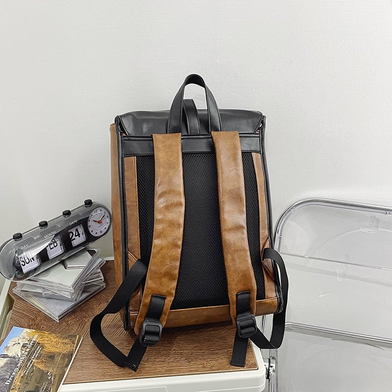 custom logo casual leisure slim travel modern men women computer smooth vegan leather laptop rain laptop backpacks