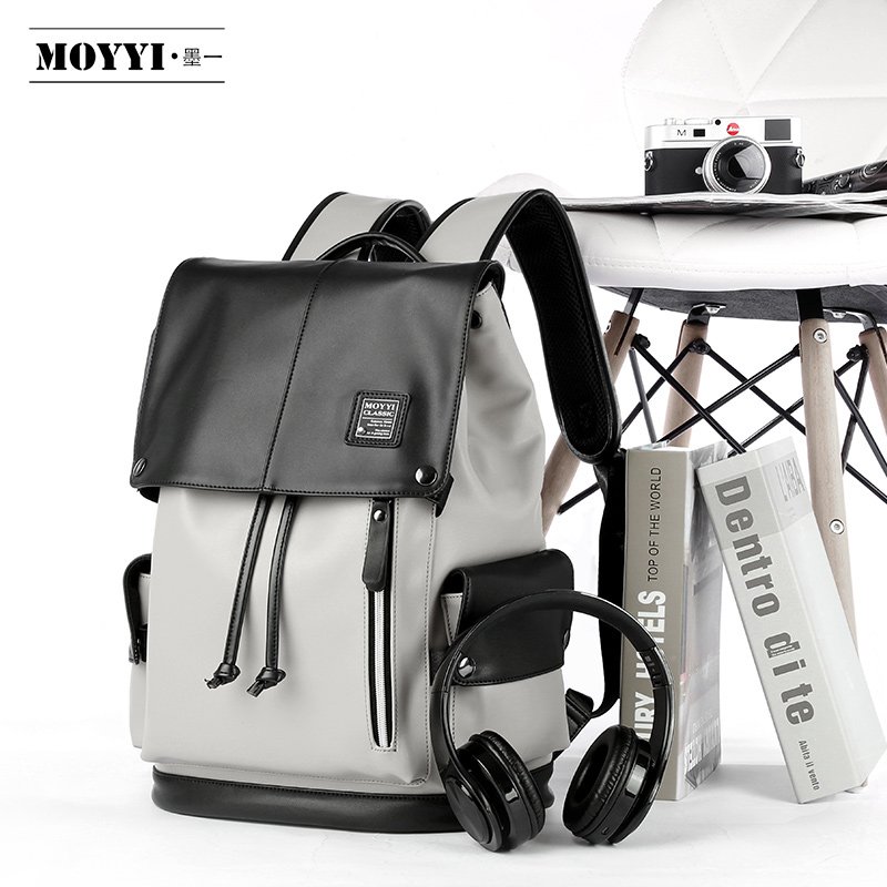 Pu Leather Laptop Backpack College School Bags Travel Backpack For Men Leather backpack