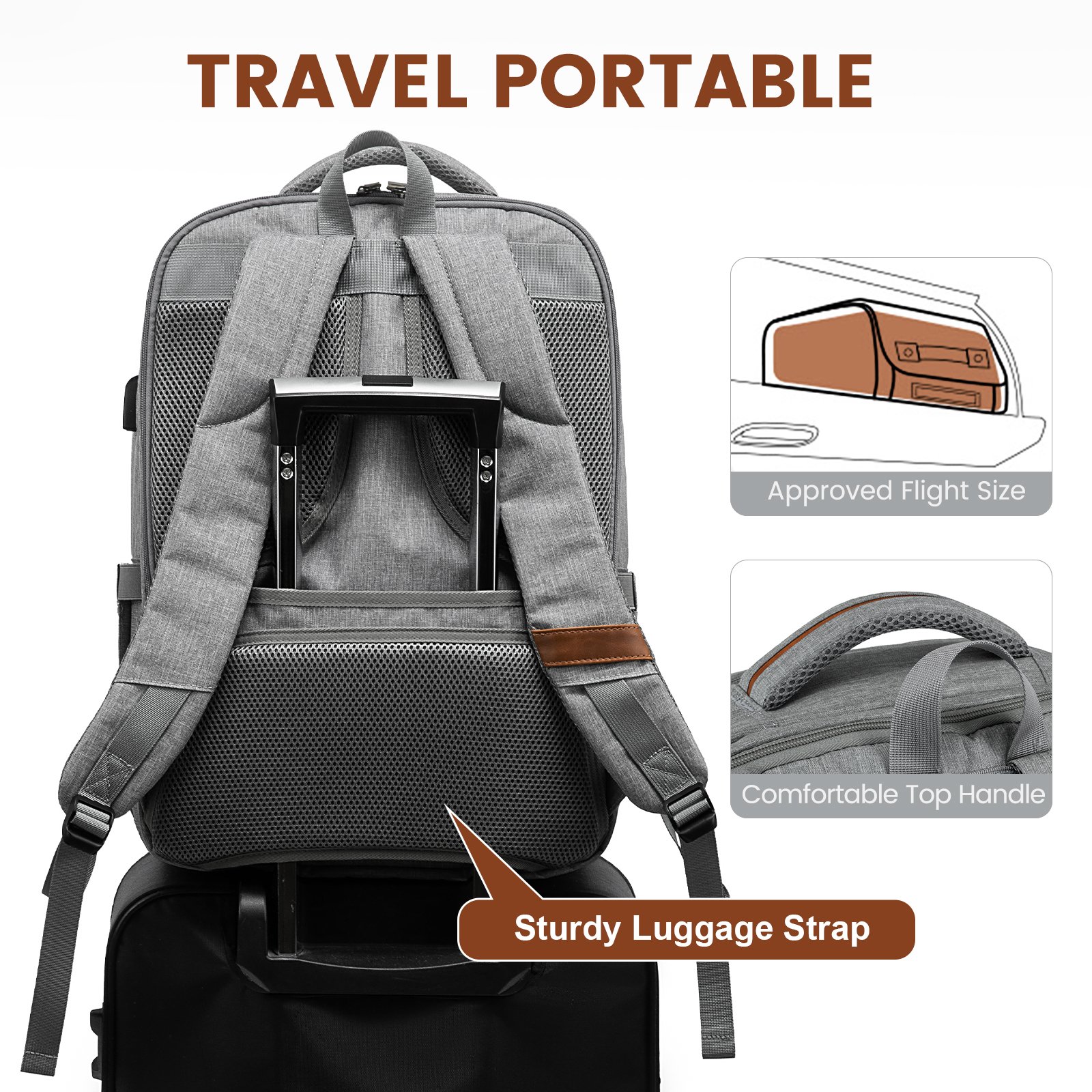 LOVEVOOK 2023 New Design Travel Big Capacity Laptop Backpack Bags With USB Charging Port 17inch Business Backpacks for Men Women