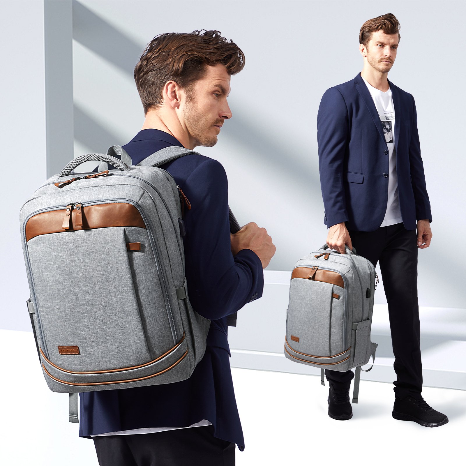 LOVEVOOK 2023 New Design Travel Big Capacity Laptop Backpack Bags With USB Charging Port 17inch Business Backpacks for Men Women