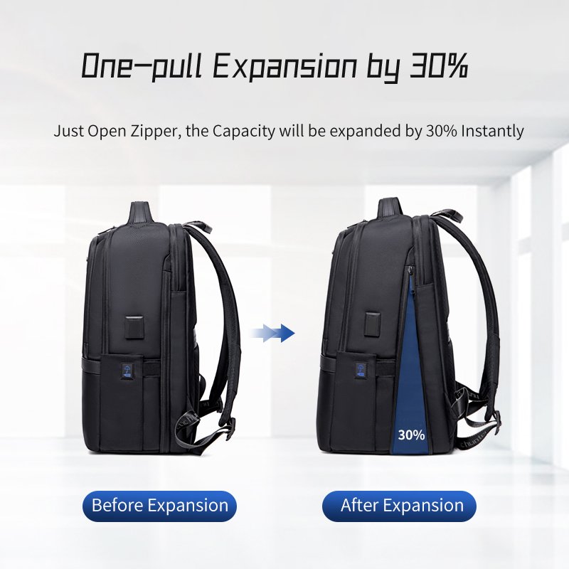 Backpack For Travelling Mens BackPacks Business expandable Laptop Bag With USB Charging Port mochila Other Backpacks