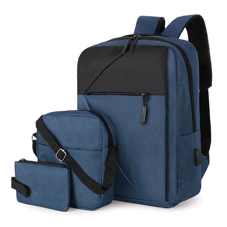 Factory Wholesale Waterproof Oxford 3 In 1 Travel Men's Backpack Set Business Laptop Backpacks With USB Charging