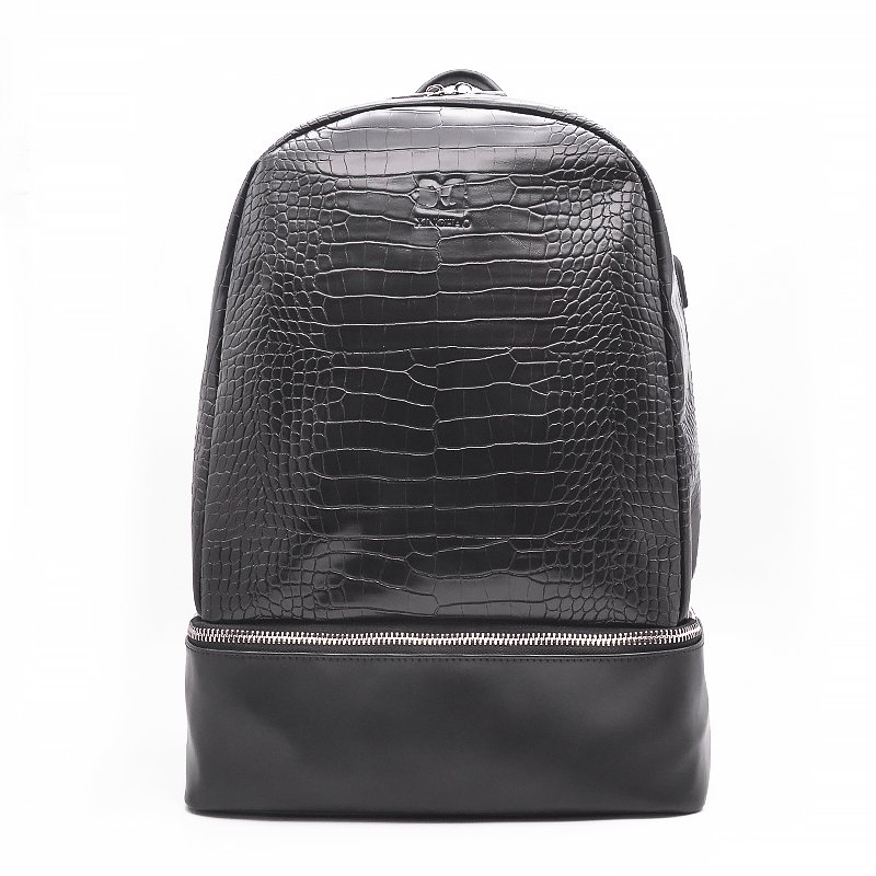 Factory Custom Crocodile Leather Back Pack Multi Functional Waterproof Business Laptop Backpack Bag For Men