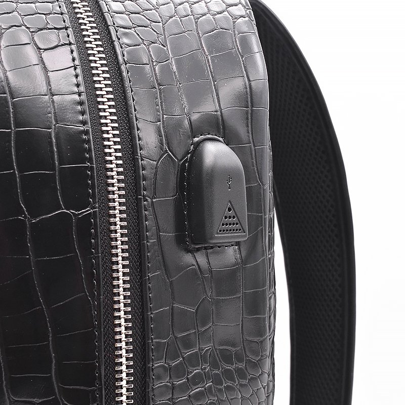 Factory Custom Crocodile Leather Back Pack Multi Functional Waterproof Business Laptop Backpack Bag For Men