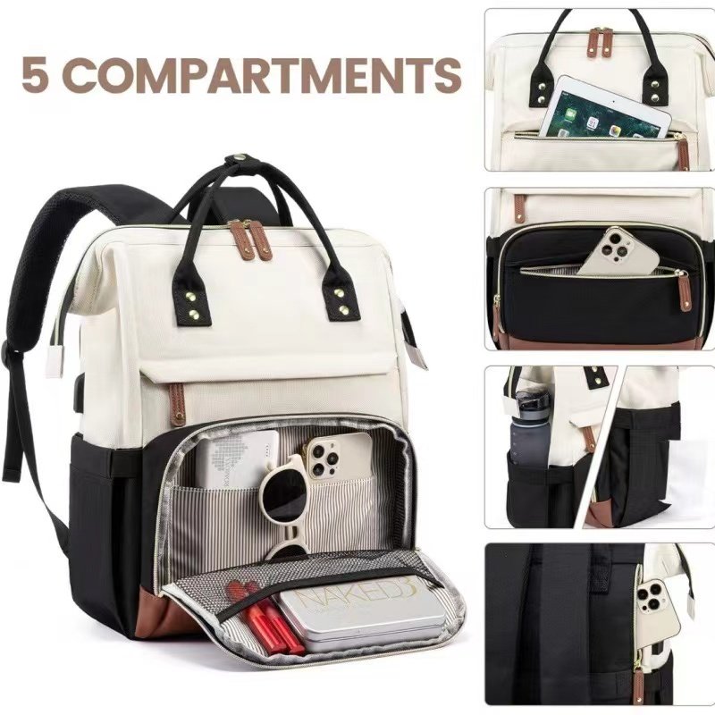 New Fashionable Anti-Theft GPS Laptop Backpack Multi-Compartment USB Port Waterproof Feature Work Business School Use Nylon