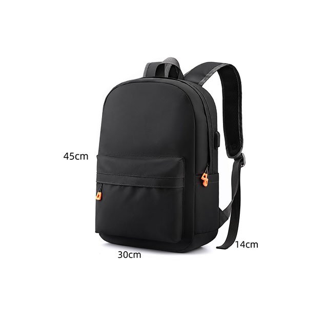 BSCI custom logo Stylish black nylon laptop backpacks school bags with usb daily life laptop school student backpack bag