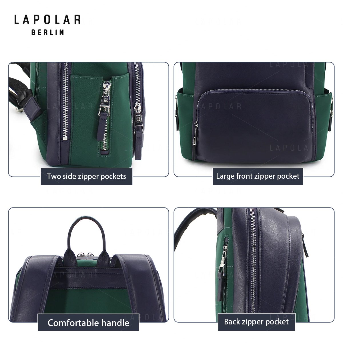 LAPOLAR customized large capacity men fashion backpack 15.6inch high quality student school bags laptop backpack