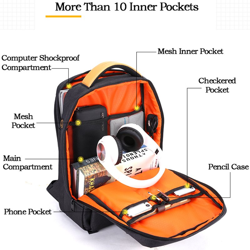 New custom brand golden wolf hot sale high Large capacity travel business laptop backpack with usb port men's bags