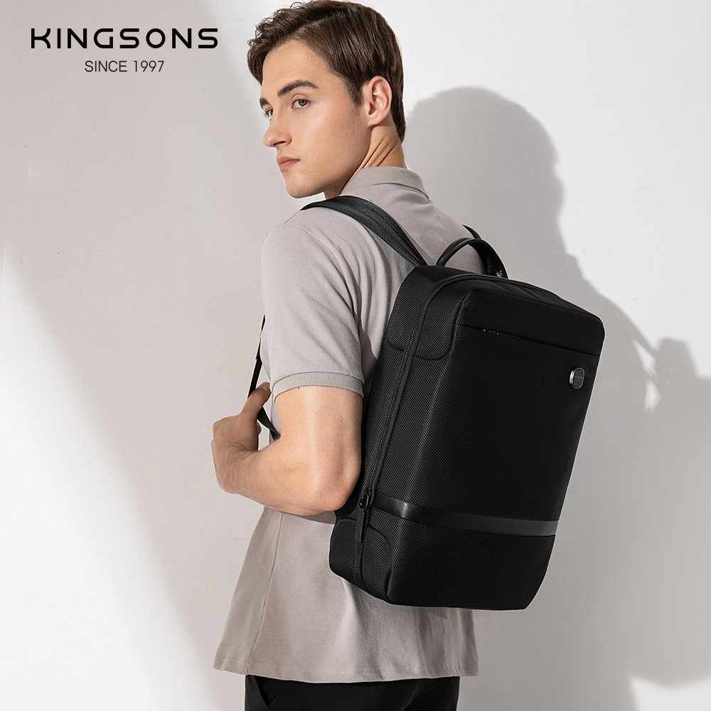 Popular elite slim laptop backpack for 15.4'' with USB daily commuting cycling to office back pack waterproof Kingsons bagpack