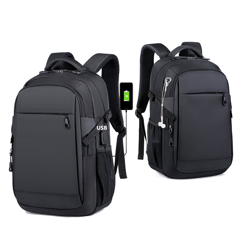 2024 New Factory 15.6 Inch Custom Logo Waterproof Oxford Material Business Men Day Pack Bag Travel Laptop Backpack USB