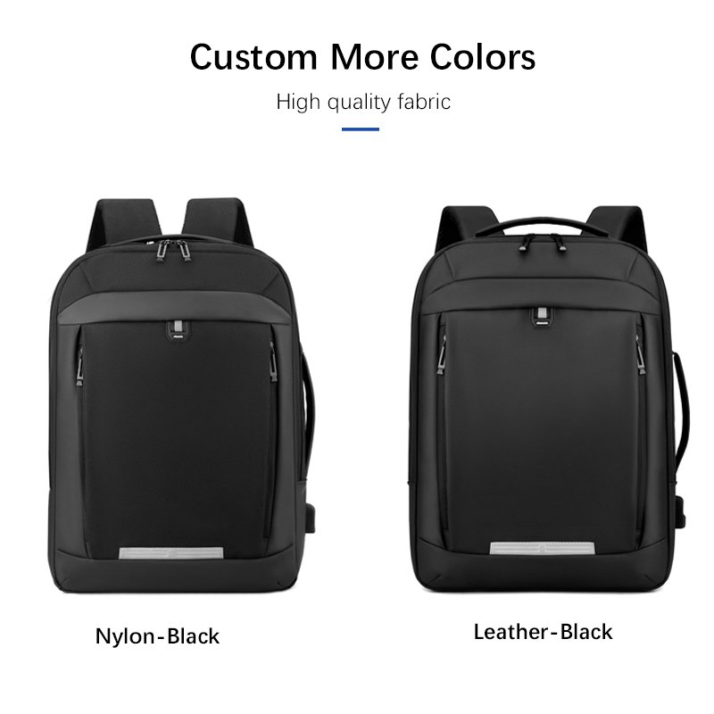 Custom logo Waterproof Nylon Men's Computer school bag back pack Expandable Reflective College usb Travel laptop backpack