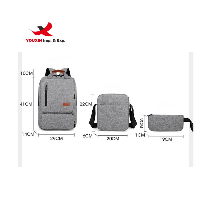 New Laptop Backpack three-piece business bag USB sports backpack business computer bag travel backpack School bags