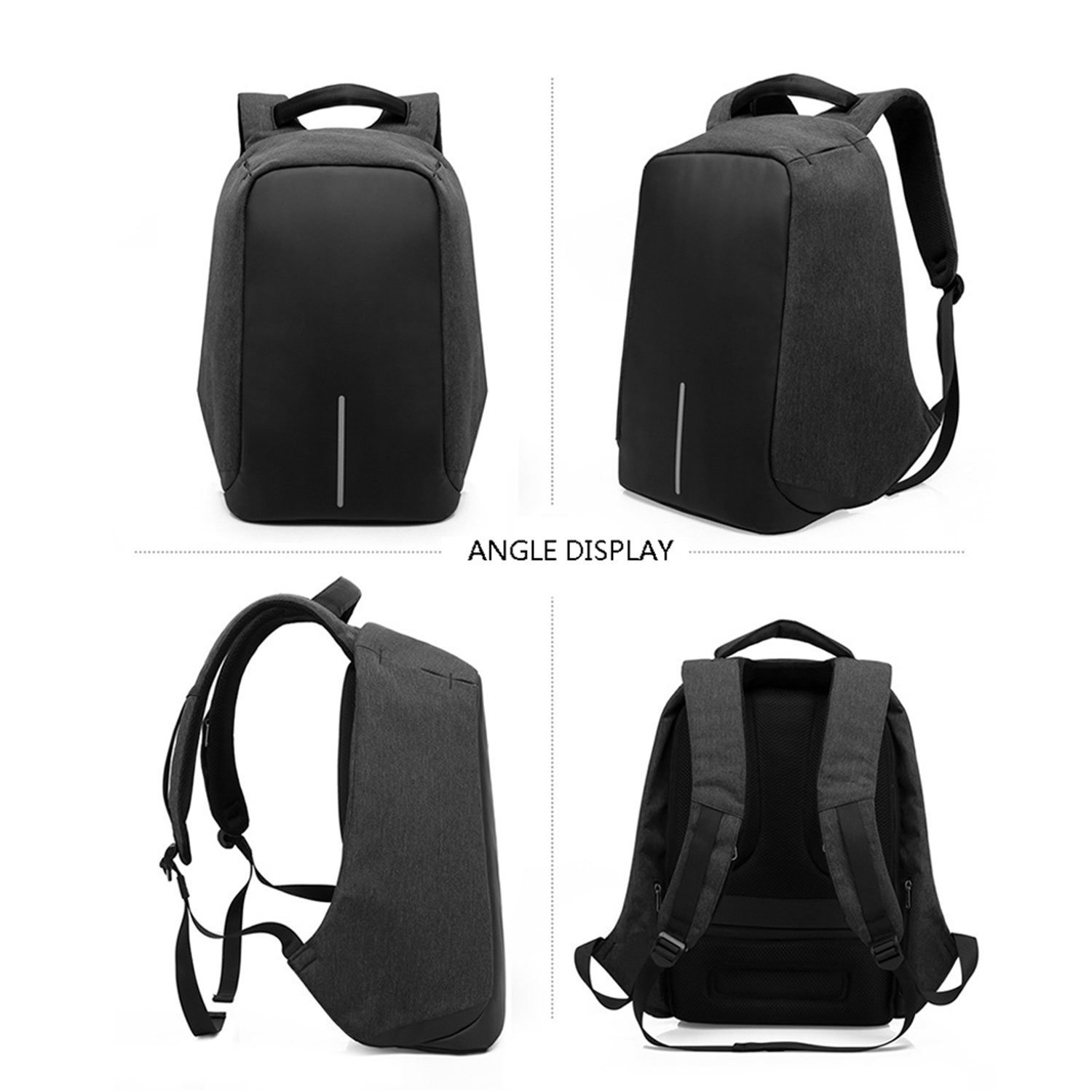 Water Resistant College School Pack Travel Laptop Backpack Business Anti Theft Durable Laptop Backpack with USB Charging Port
