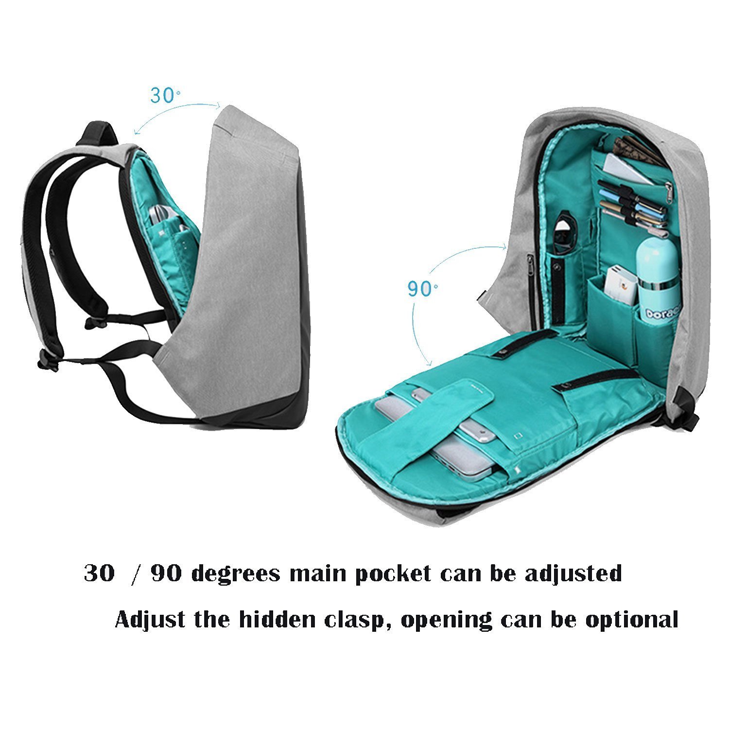 Water Resistant College School Pack Travel Laptop Backpack Business Anti Theft Durable Laptop Backpack with USB Charging Port