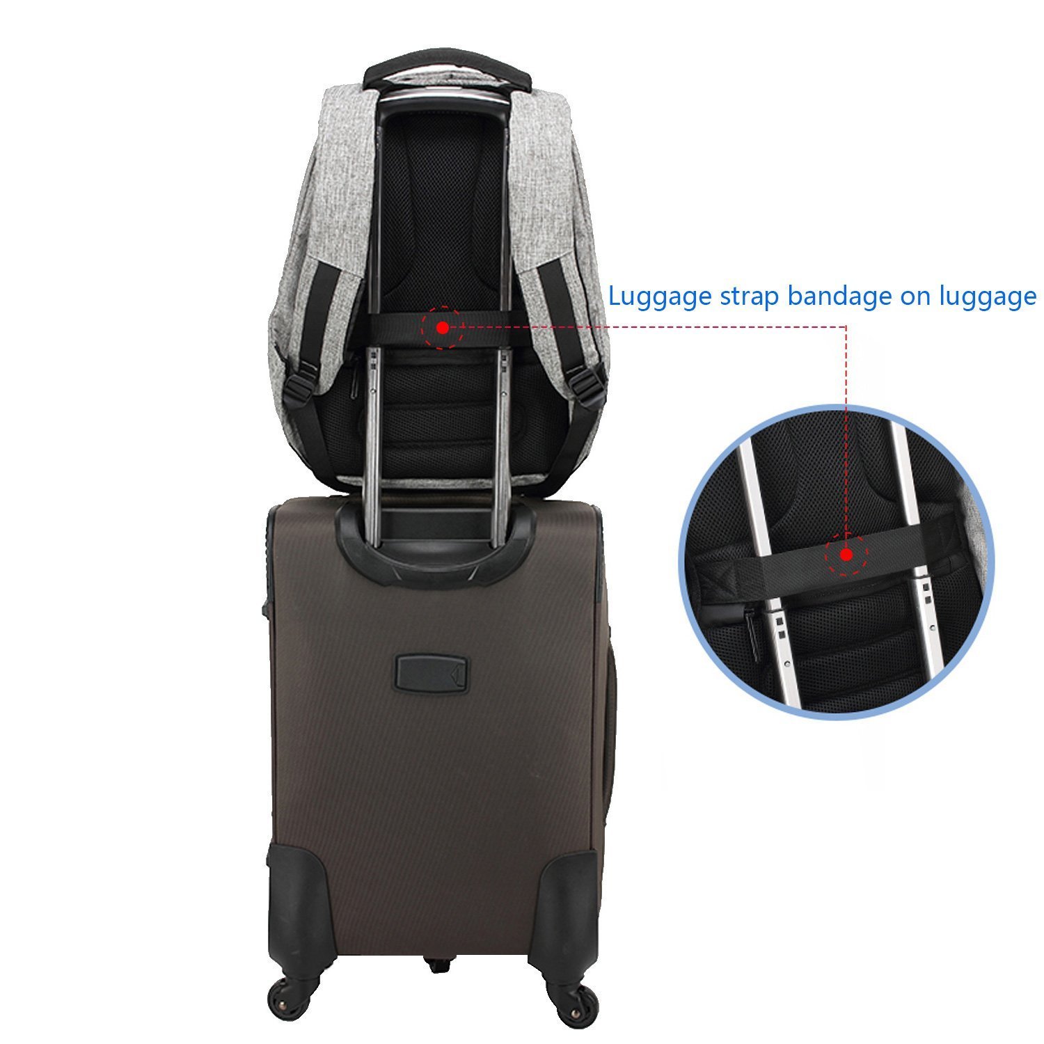 Water Resistant College School Pack Travel Laptop Backpack Business Anti Theft Durable Laptop Backpack with USB Charging Port