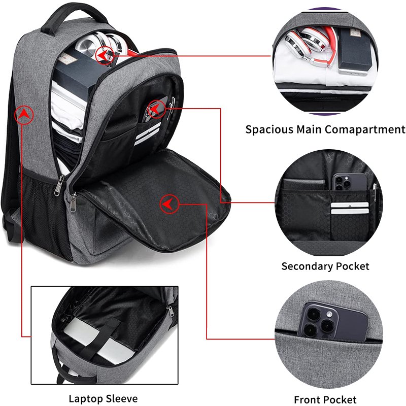 wholesale oem 15.6 17inch smart business notebook bags for women bagpack laptop back bag backpack for men with usb charging