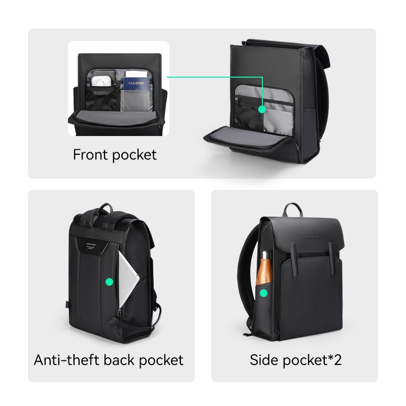 Mark Ryden Factory direct men's shoulders backpack multifunctional large-capacity waterproof lightweight laptop bag L_MR6602-B