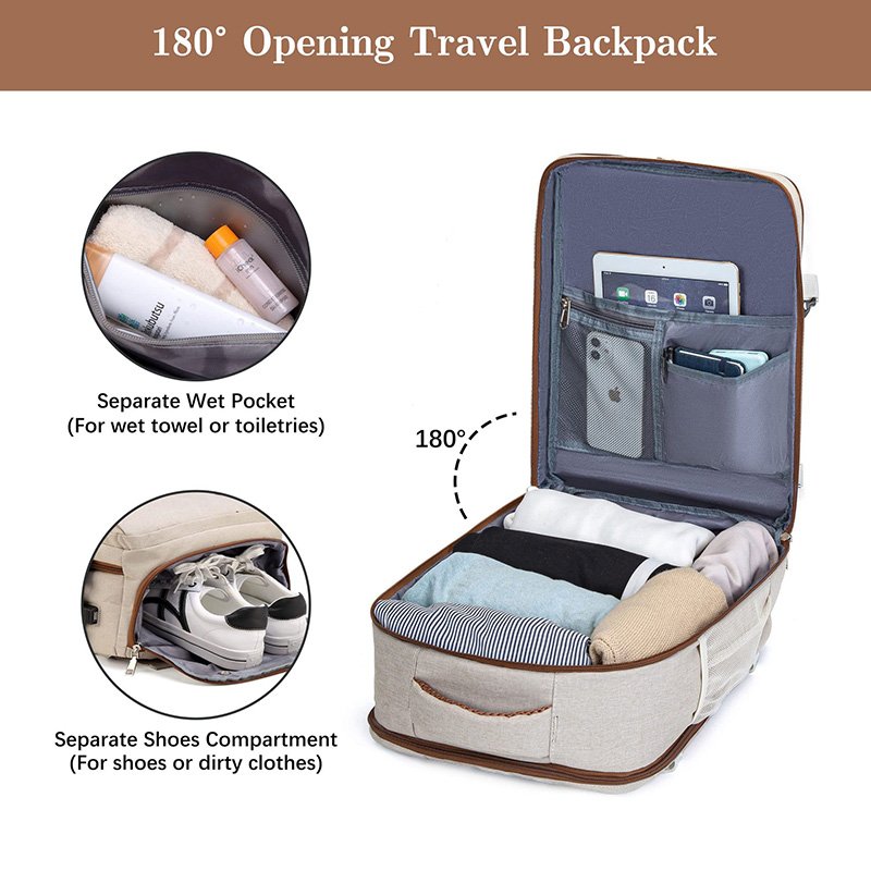 Hot Sale Custom Business 15.6 inch Laptop Backpack Computer Weekender Bag Knapsack Rucksack for Women Men Carry on Flight Travel