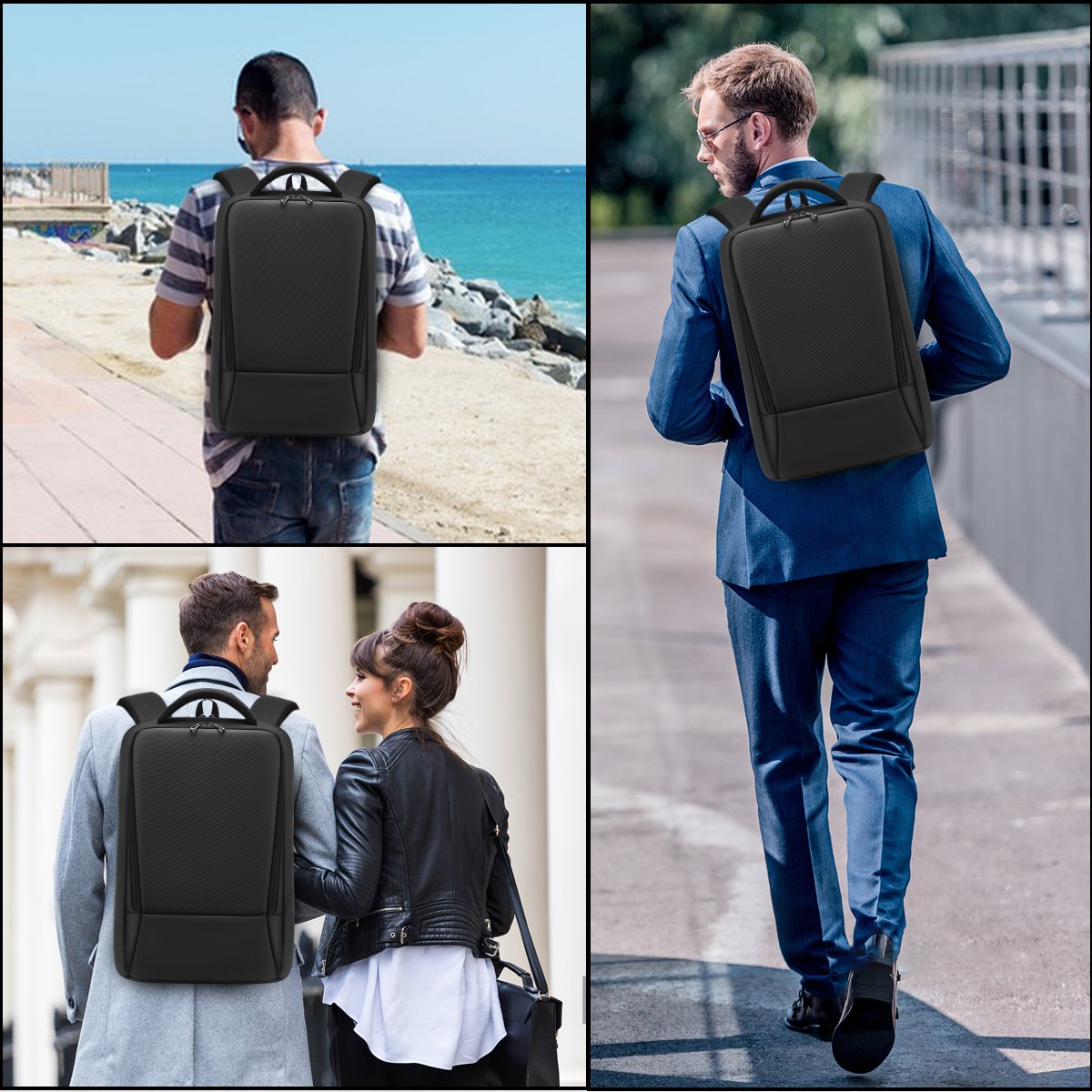 Backpack for Men Business Slim Small Backpack Computer Travel Backpacks 15.6 inch waterproof Laptop Bag for Work Office College