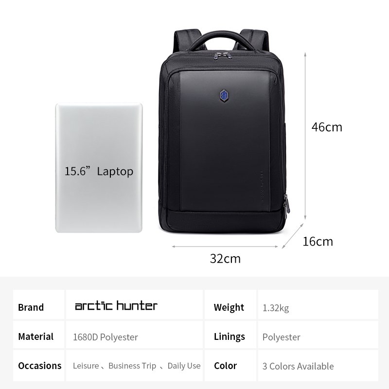 ARCTIC HUNTER Multifunction large capacity Smart Backpack For Business travel Mens Laptop Back pack Bag With USB mochila