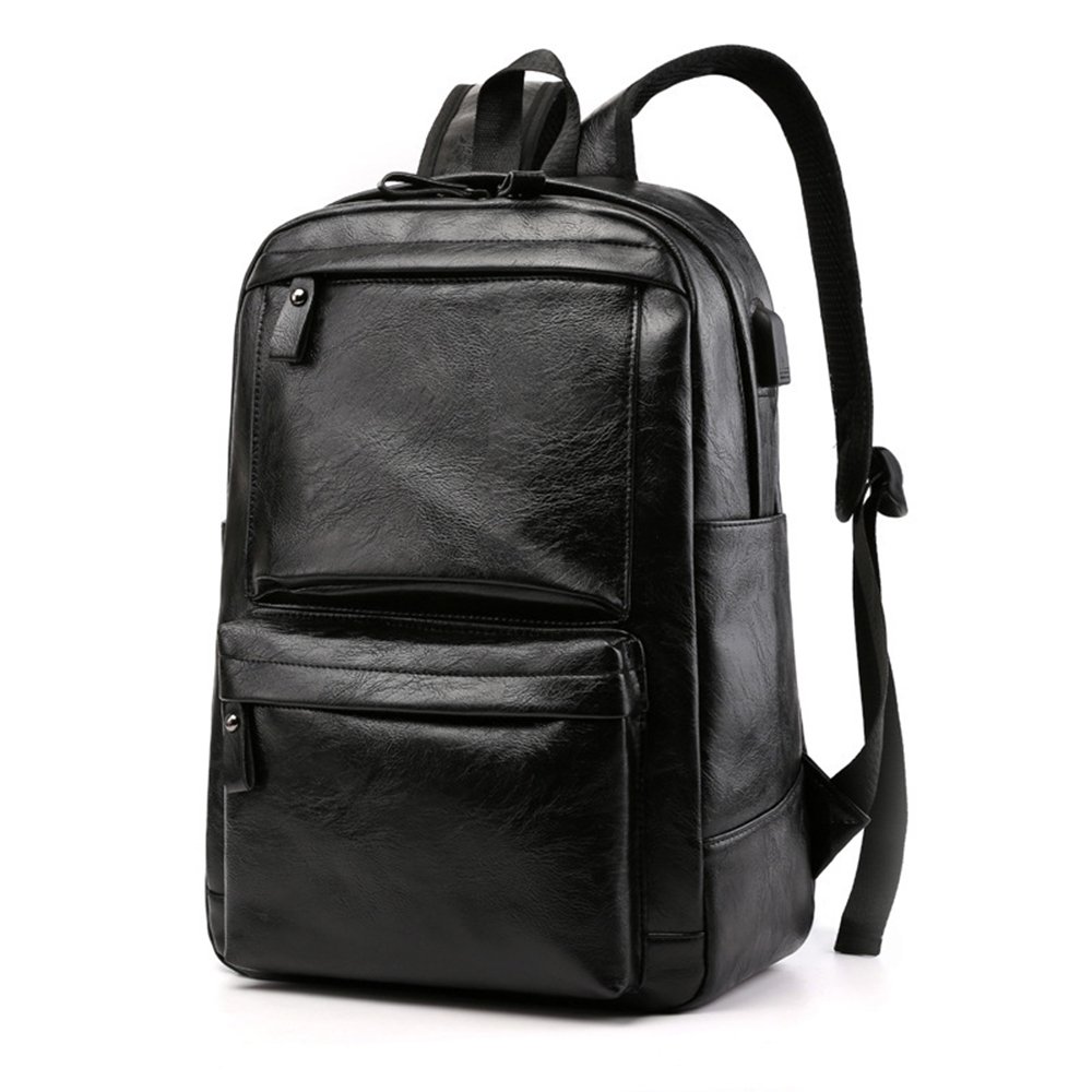 Fashion cover college bags backpack custom logo PU leather waterproof school backpack men laptop backpack
