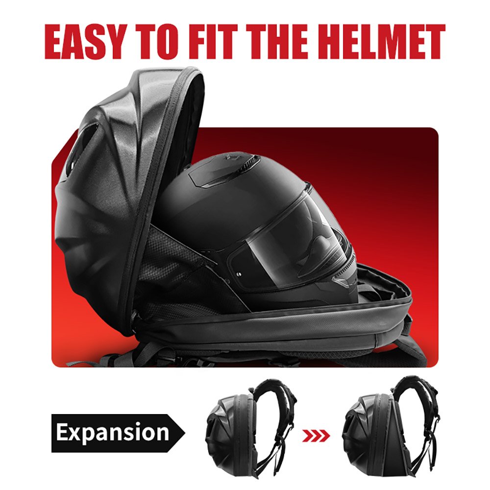 CRELANDER Laptop Backpack Hard Shell Travel Case Eyes LED Display Black Riding Knight Smart Motorcycle Led Backpack
