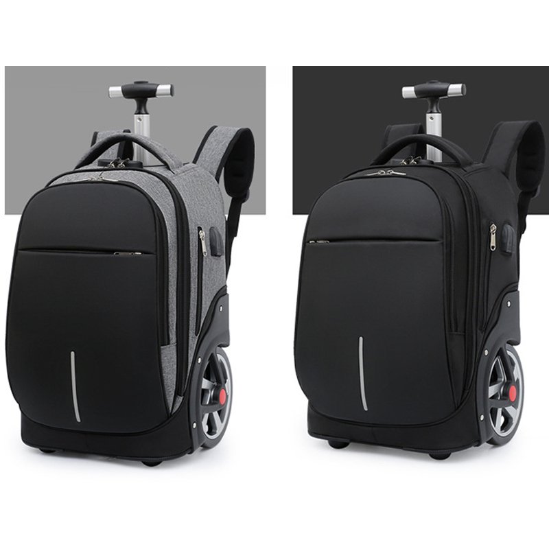 Hot Style Outdoor Unisex Multi-functional Water-resistant Fabric Laptop trolley business rolling backpack with wheels for travel